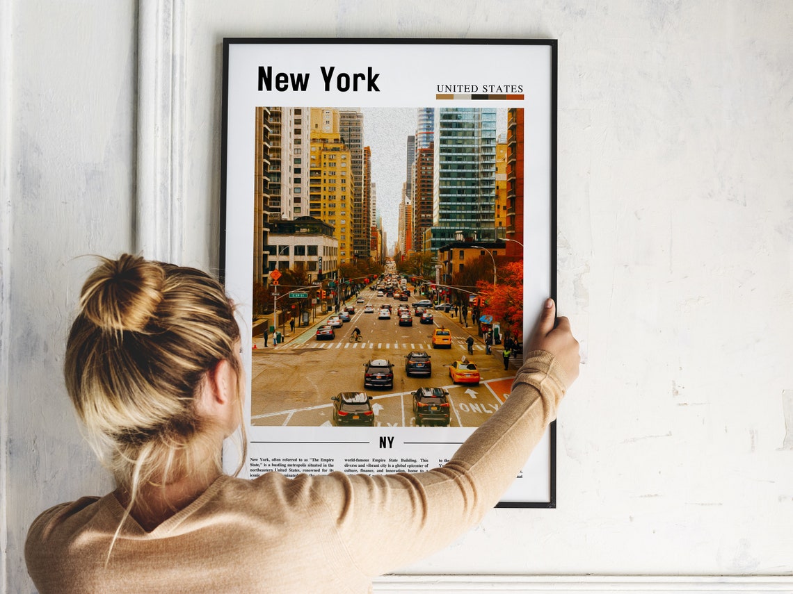 New York Manhattan Yellow Cab Avenue Street Photography Poster - Image 2