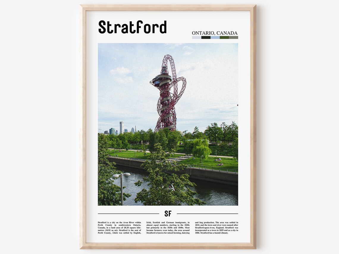 Red Lattice Observation Tower Sculpture City Park Travel Photo Poster