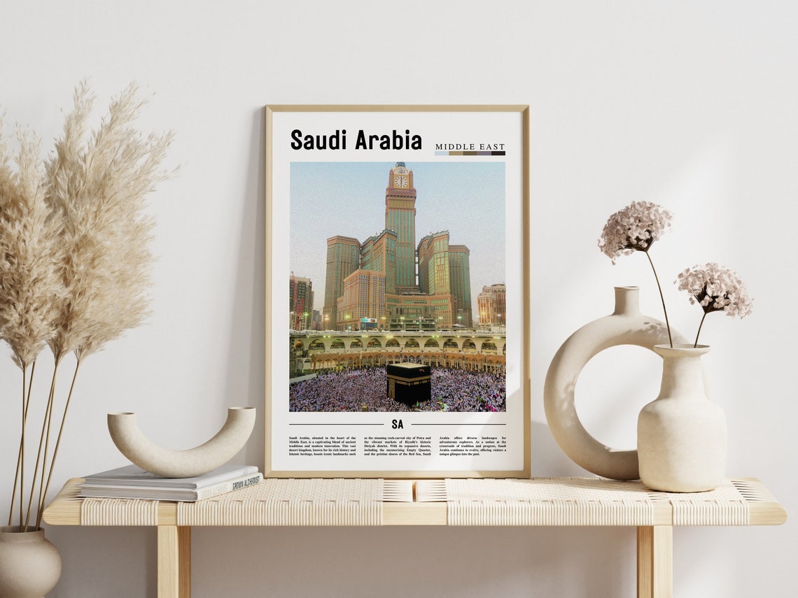 Saudi Arabia Mecca Kaaba Clock Tower Middle East Travel Poster - Image 3