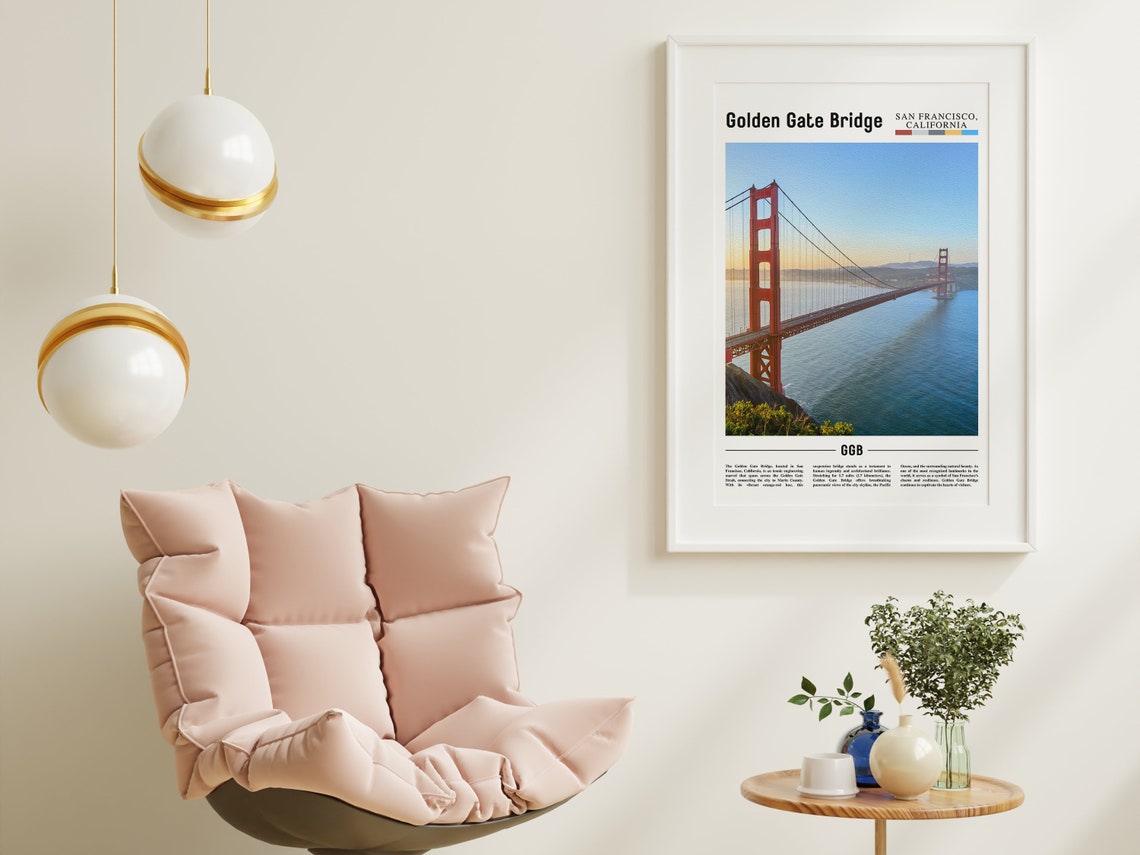 Golden Gate Bridge San Francisco Sunset Skyline Photo Poster - Image 3