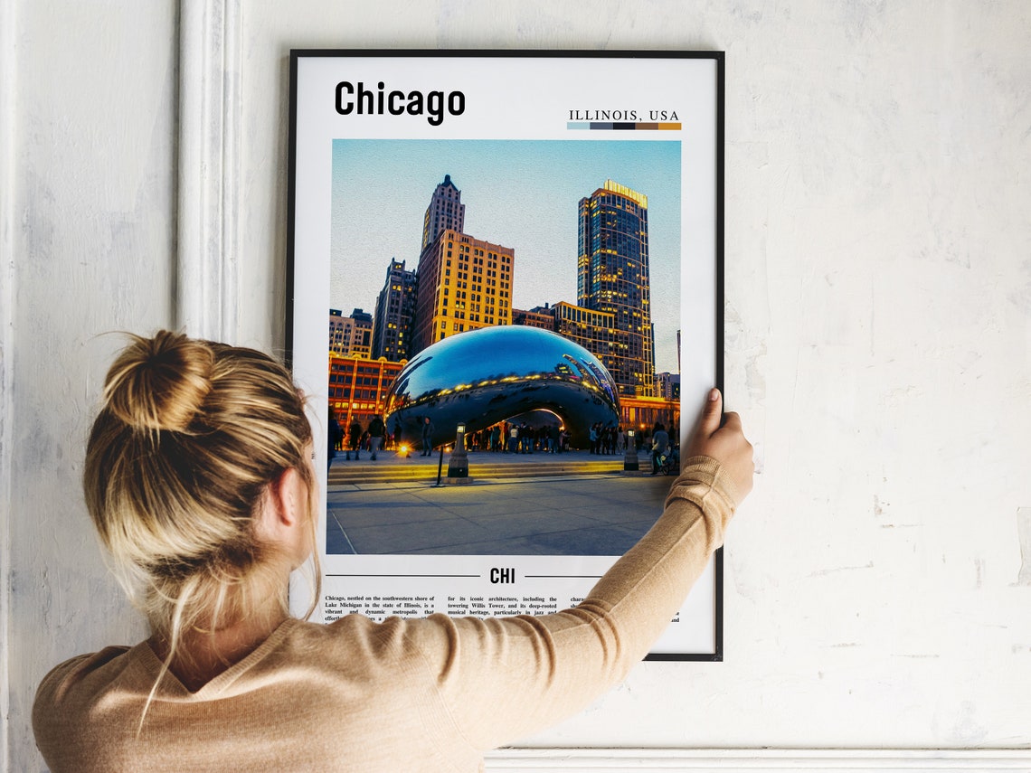 Chicago Print Chicago Poster Chicago Wall Art United States Photo United States Poster United States Print - Image 2