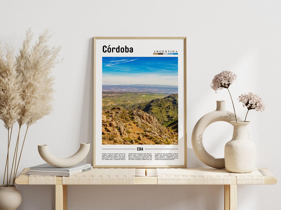 Cordoba Argentina Rocky Mountain Hills Landscape Travel Poster - Image 3