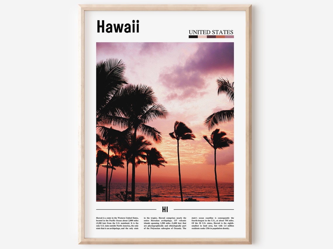 Hawaii Poster Hawaii Print Hawaii Wall Art United States Photo United States Poster United States Print Travel Poster