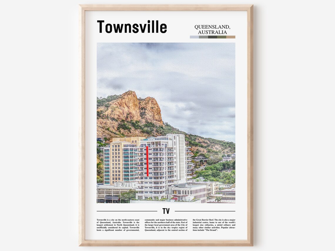 Townsville Queensland Castle Hill City View Travel Photo Poster