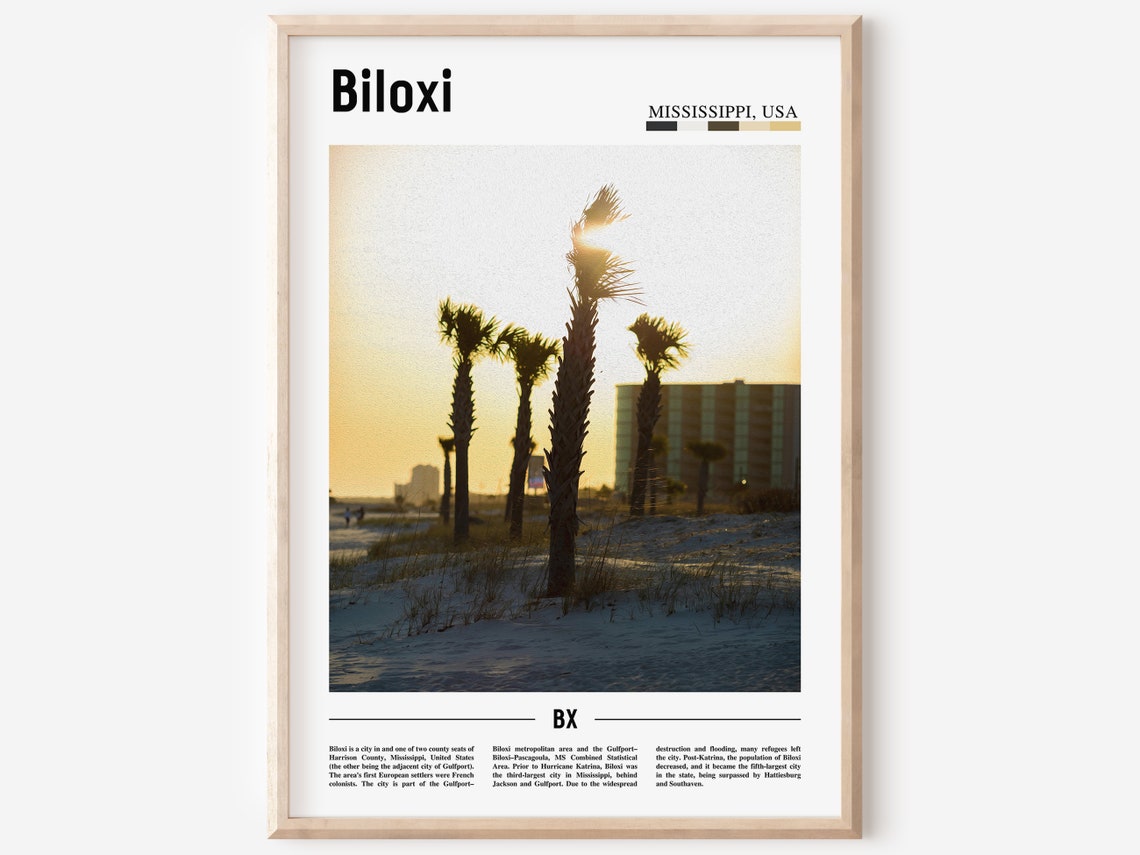 Biloxi Poster Biloxi Print Biloxi Wall Art United States Photo United States Poster United States Print Travel Poster