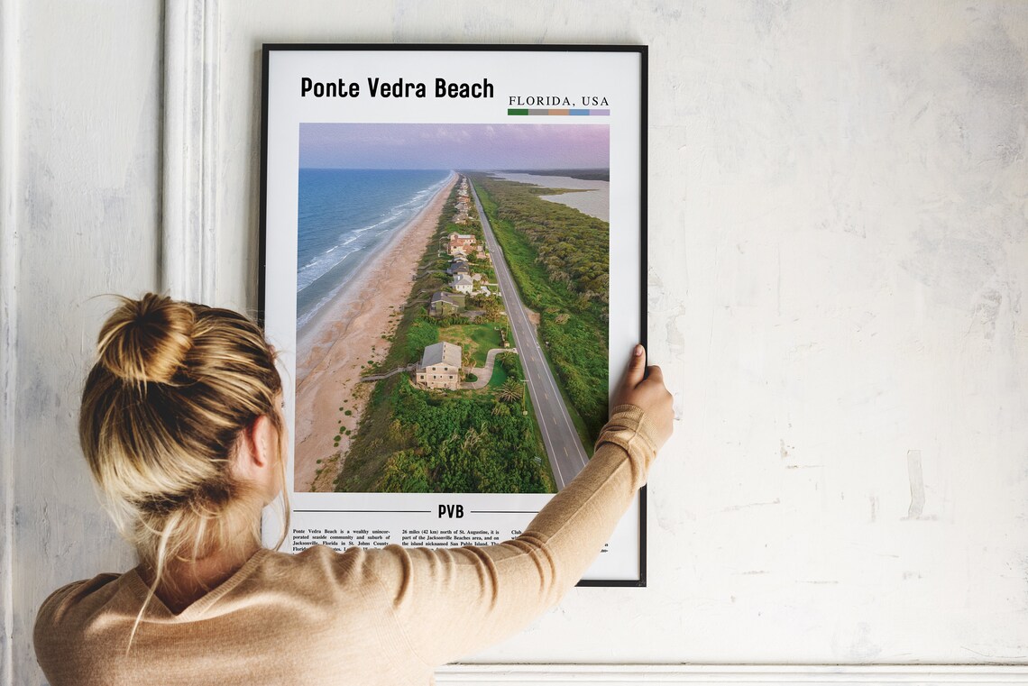 Ponte Vedra Beach Florida USA Aerial Coast Travel Photo Poster - Image 2