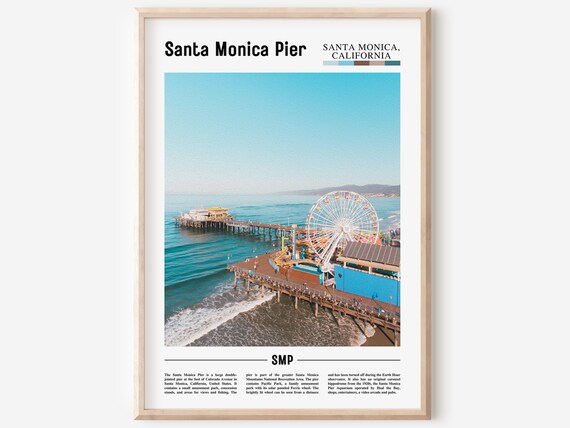 Santa Monica Pier California Ferris Wheel Ocean Photo Poster