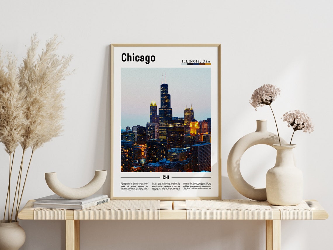 Chicago Print Chicago Poster Chicago Wall Art United States Photo United States Poster United States Print - Image 3