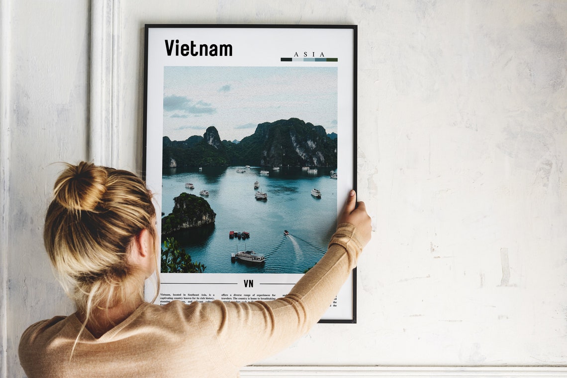 Vietnam Poster Vietnam Print Vietnam Wall Art Asia Print Asia Poster Asia Photo Minimal Travel Poster - Image 2