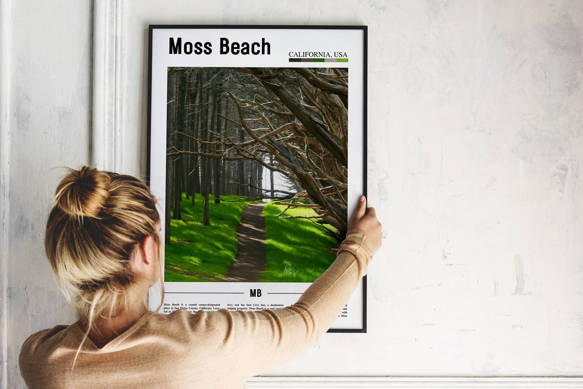 Moss Beach California Minimal Forest Path Travel Photography Poster - Image 2