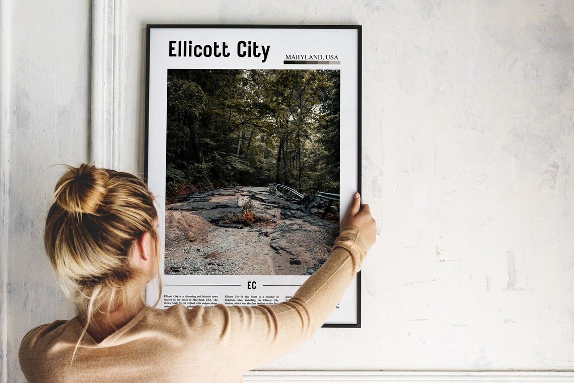 Ellicott City Maryland Historic Town Woodland Road Travel Poster - Image 2