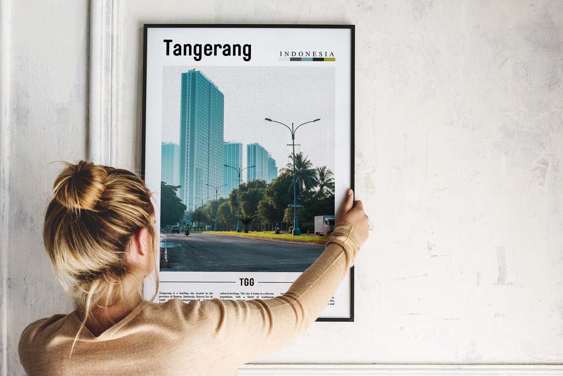 Tangerang Poster Tangerang Print Tangerang Wall Art Asia Print Asia Poster Asia Photo Minimal Travel Poster - Image 2