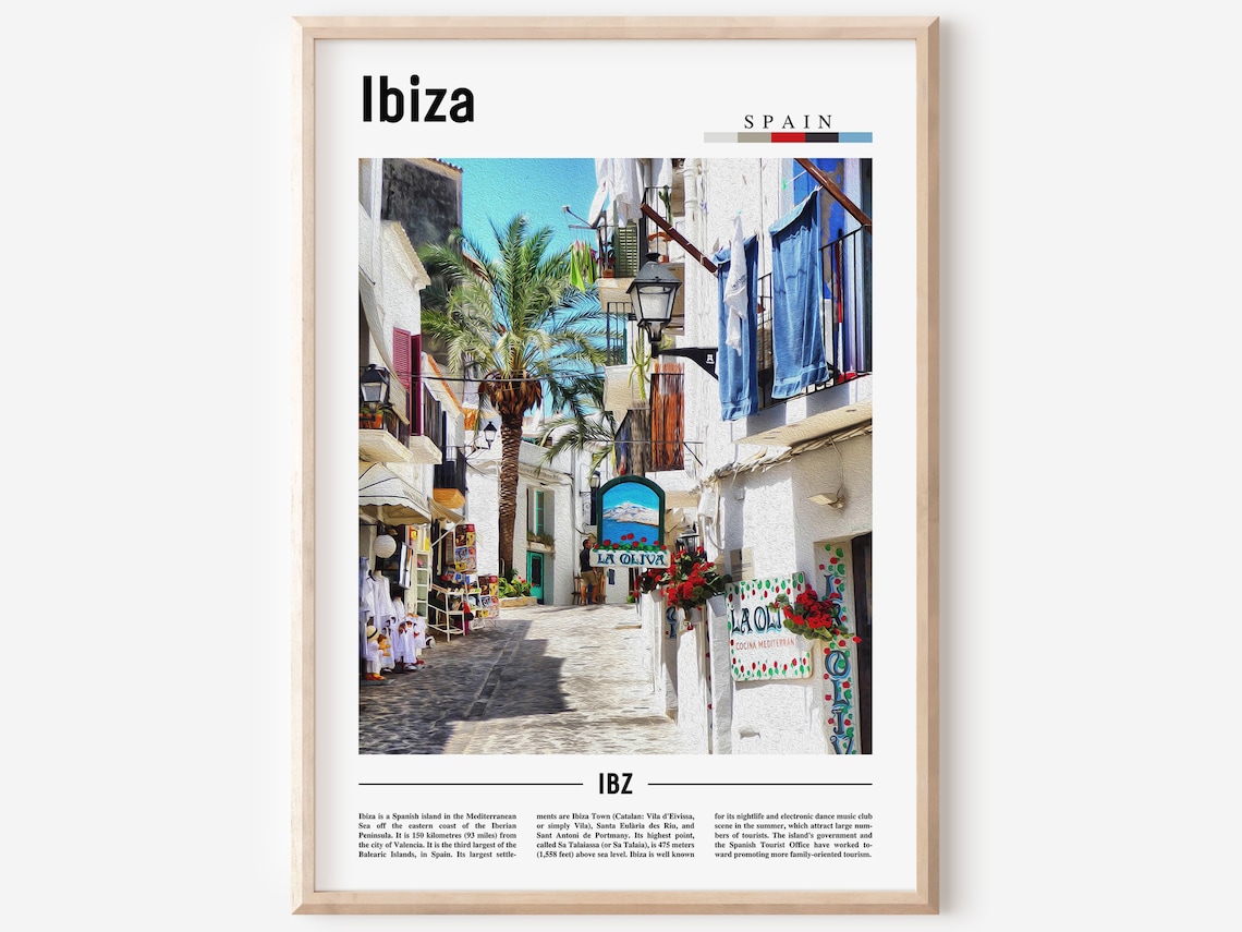 Ibiza Minimal Travel Poster, Spain Art Print