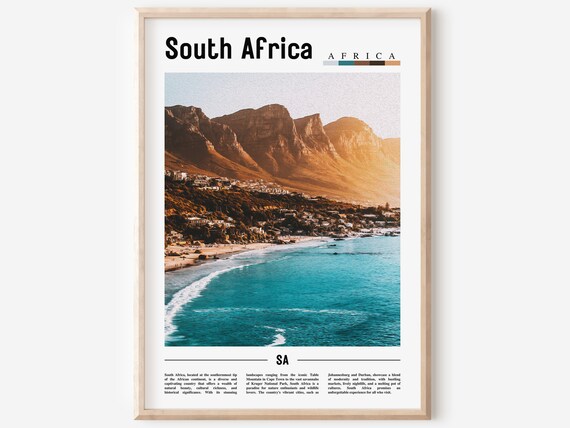South Africa Poster South Africa Print South Africa Wall Art Minimal Travel Print Travel Destination Oil Painting Poster