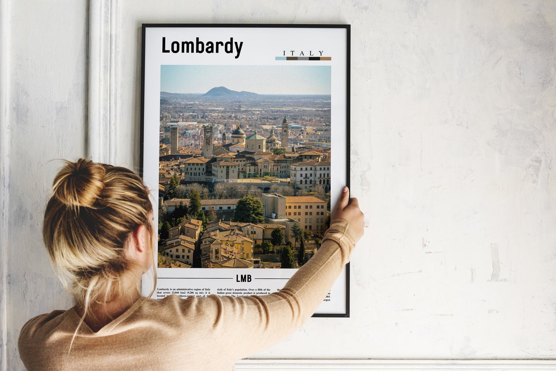 Lombardy Print Lombardy Poster Lombardy Wall Art Minimal Travel Print Minimal City Poster Travel Destination Print Oil Painting Poster - Image 2