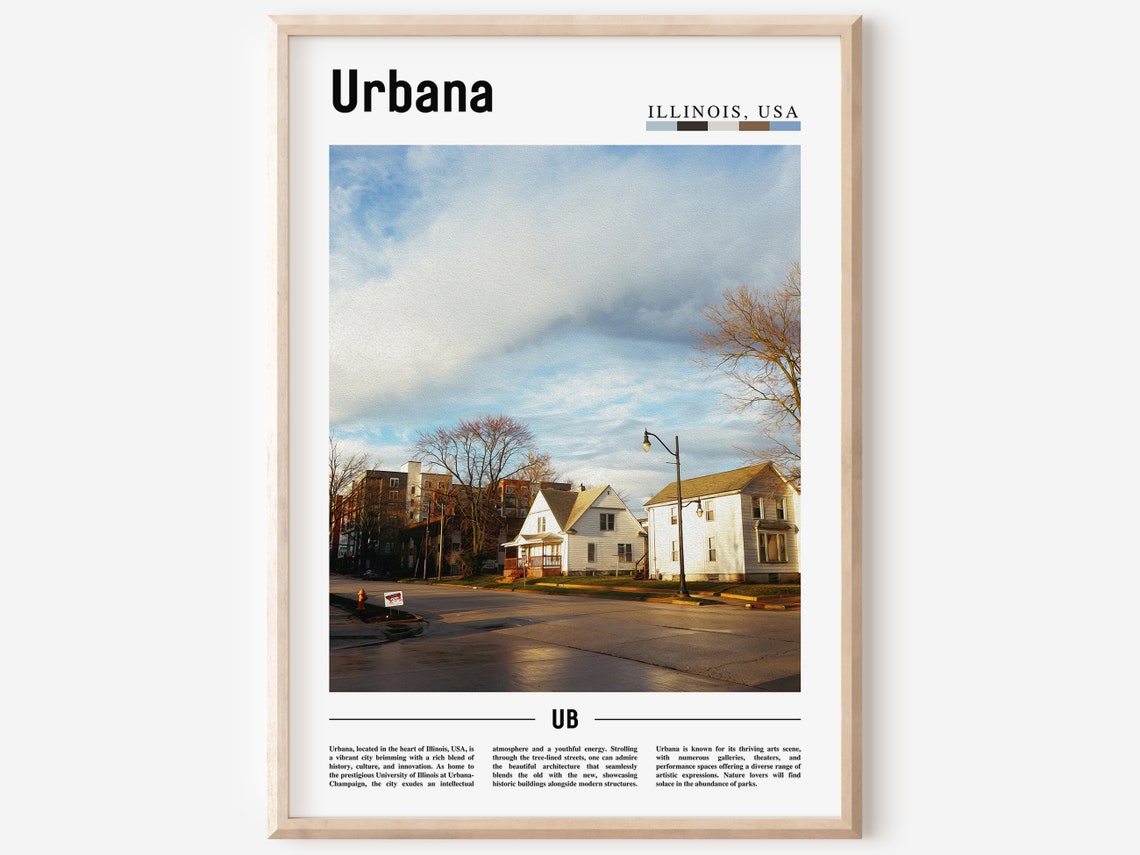 Urbana Poster Urbana Print Urbana Wall Art United States Photo United States Poster United States Print Travel Poster