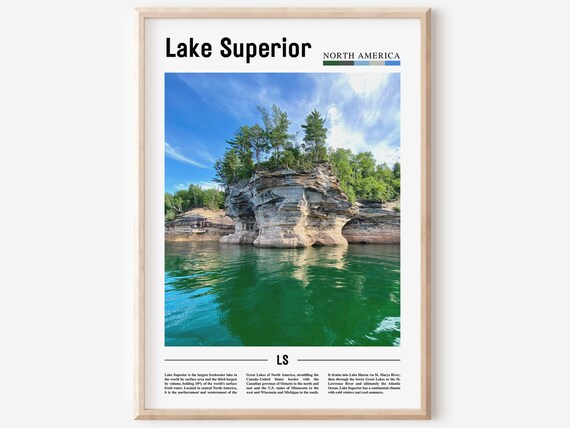 Lake Superior North America Great Lakes Sandstone Cliffs Poster