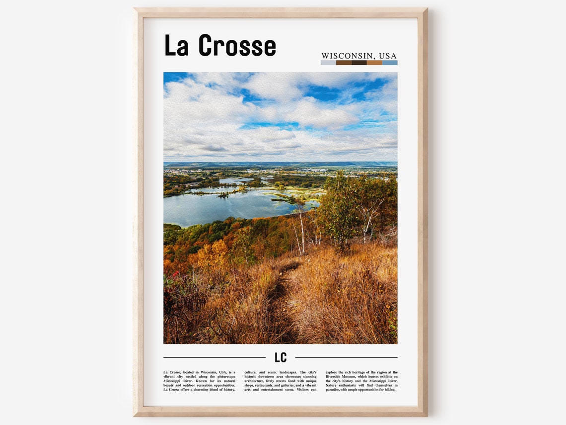 La Crosse Poster La Crosse Print La Crosse Wall Art United States Photo United States Poster United States Print Travel Poster