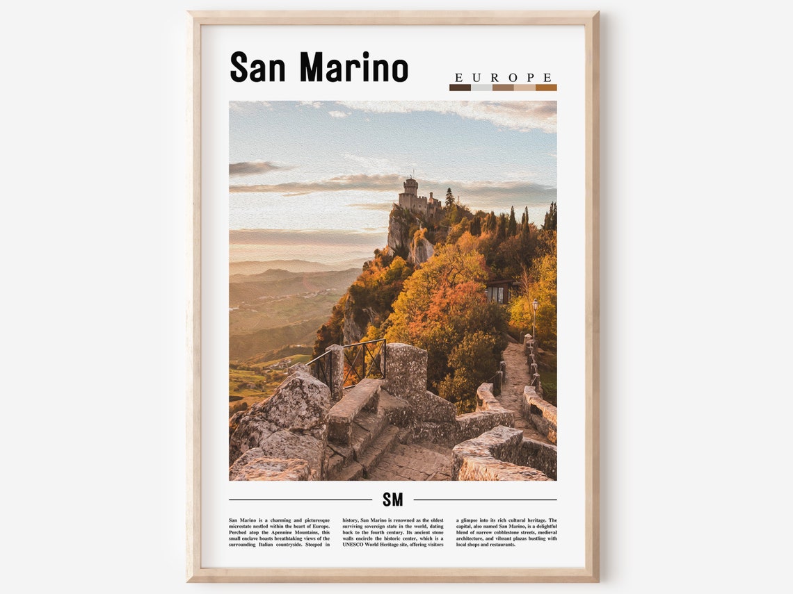 San Marino Poster San Marino Print San Marino Wall Art Europe Photo Europe Poster Europe Print Travel Poster