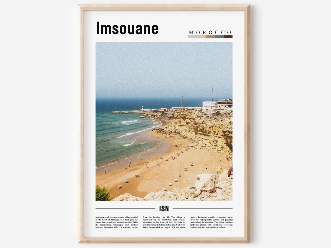 Imsouane Morocco Surf Beach Cliffs Golden Sand Coastline Poster