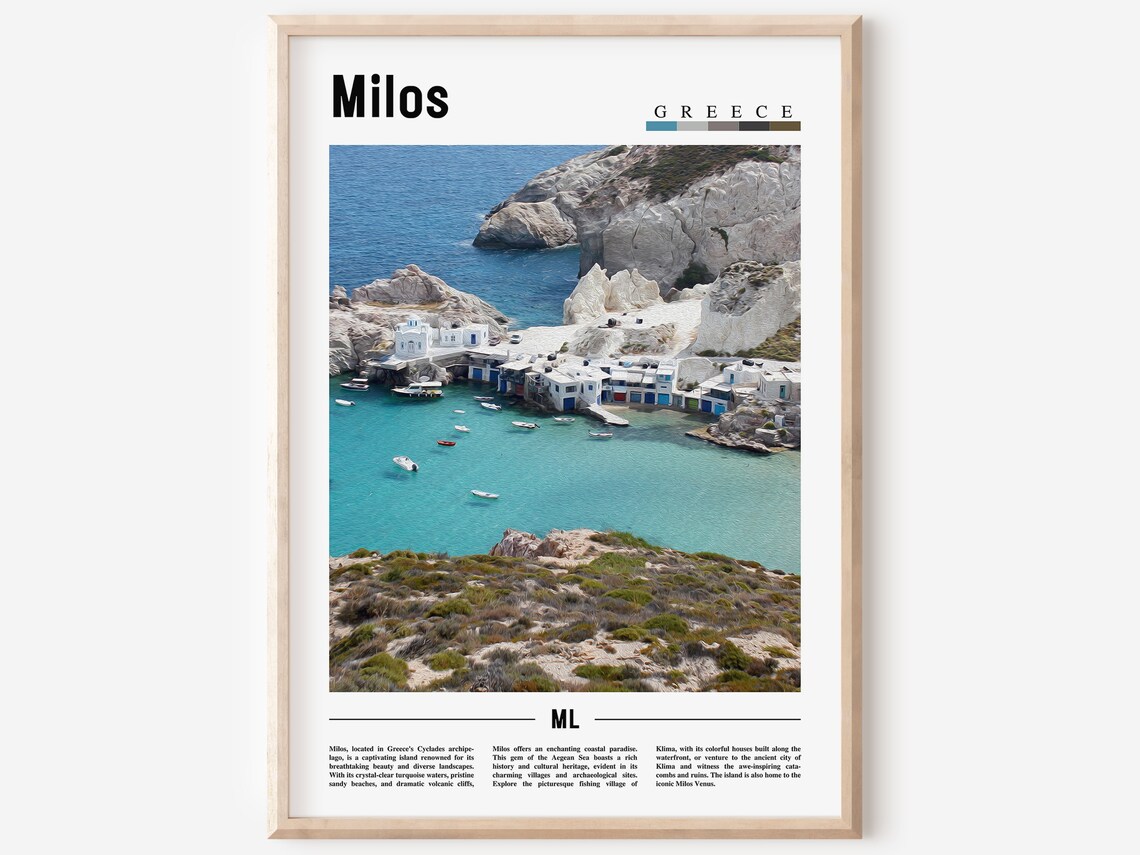 Milos Poster Milos Print Milos Wall Art Europe Photo Europe Poster Europe Print Travel Poster