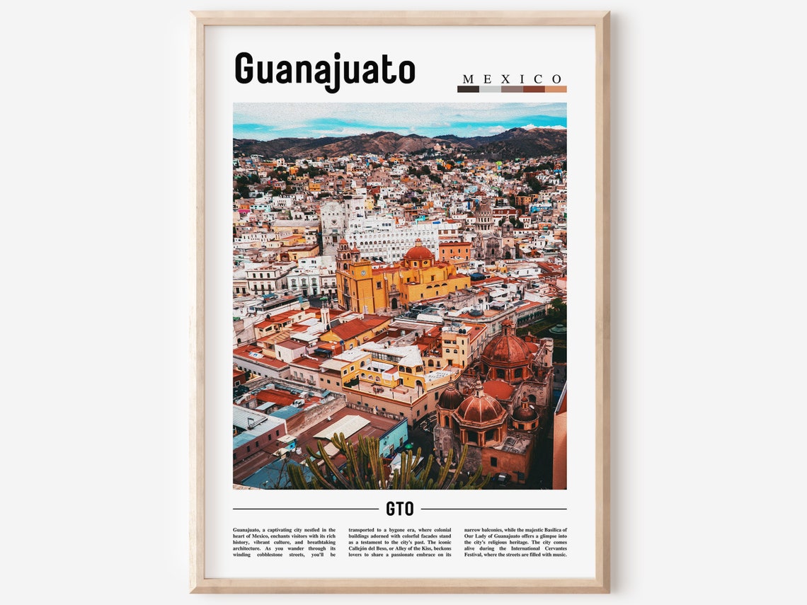 Guanajuato Poster Guanajuato Print Guanajuato Wall Art Minimal Travel Print Travel Destination Oil Painting Poster