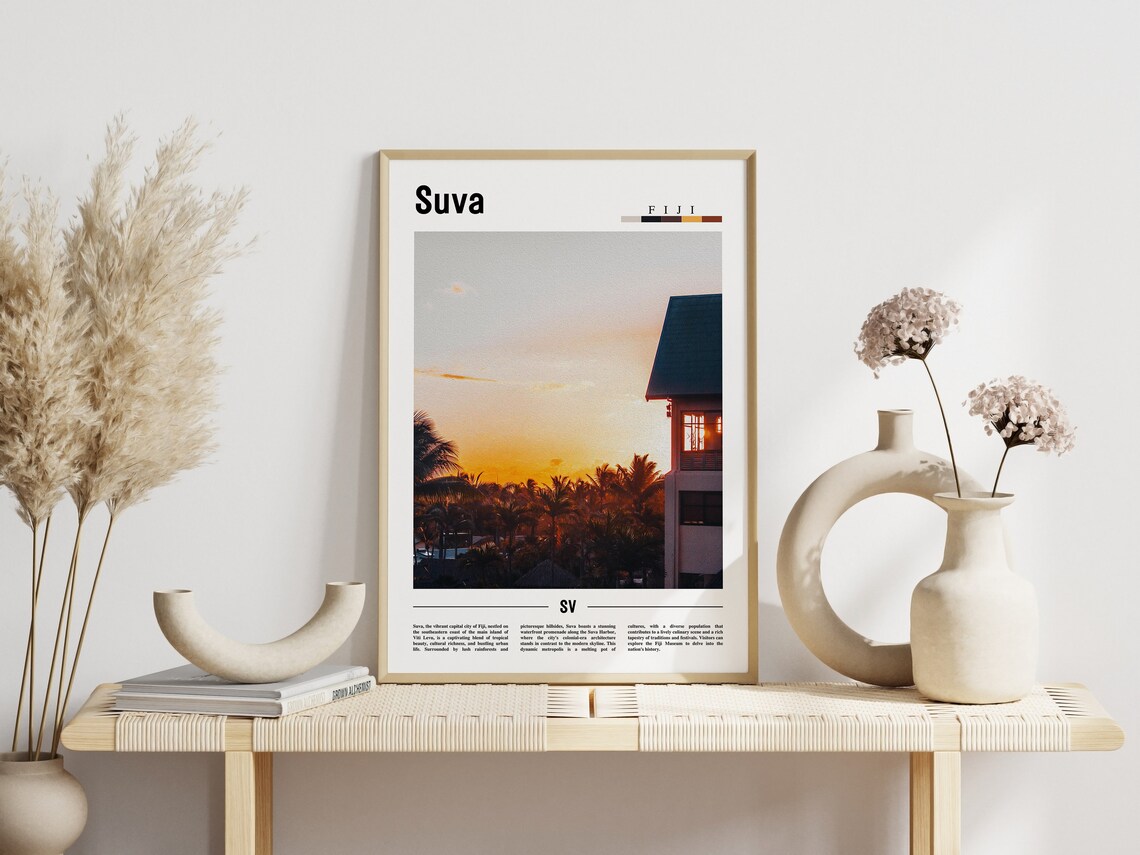 Suva Fiji Travel Photography Poster Tropical Sunset Palm Trees - Image 3