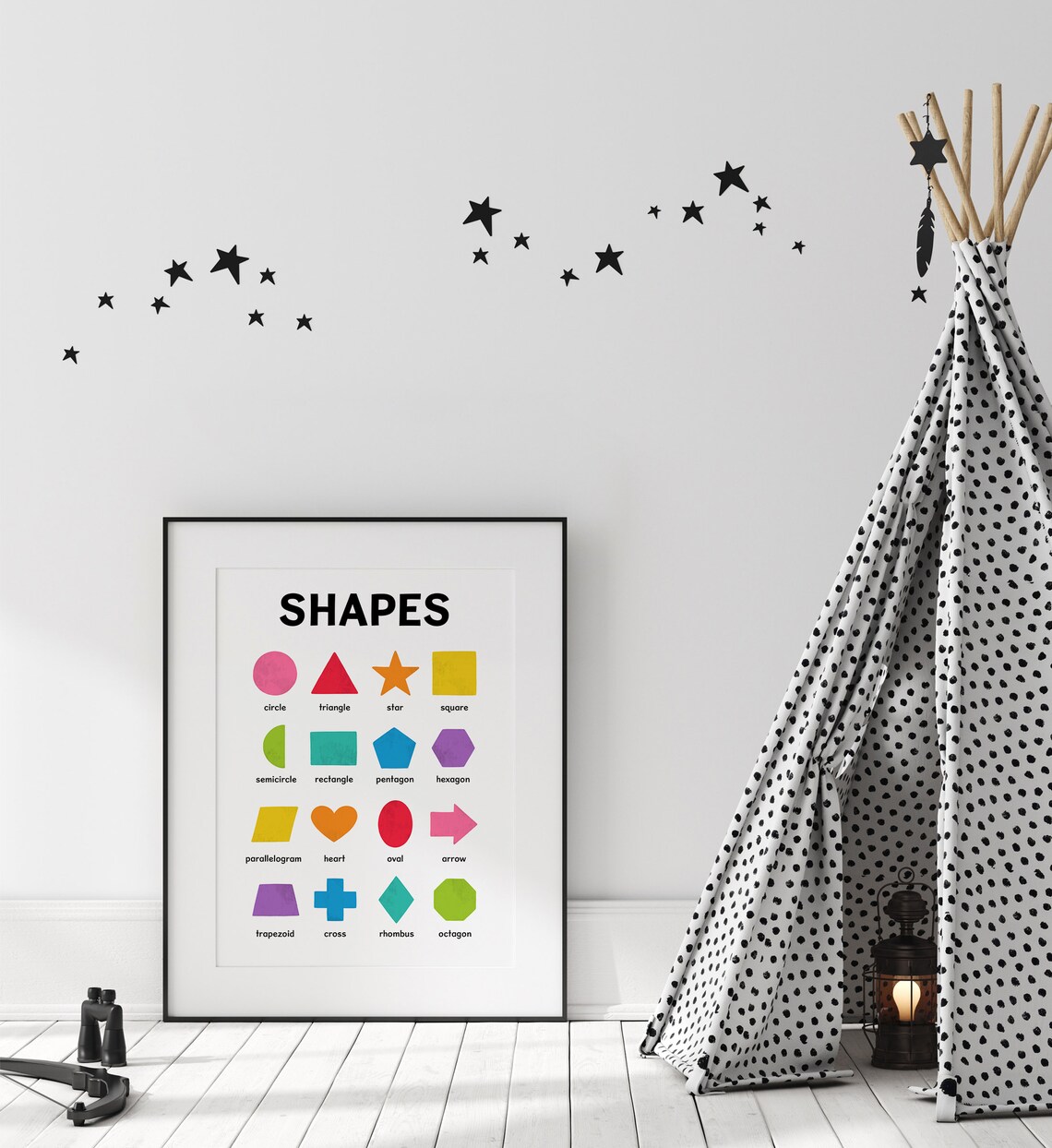 Rainbow Geometric Shapes Nursery Classroom Art Print - Image 5