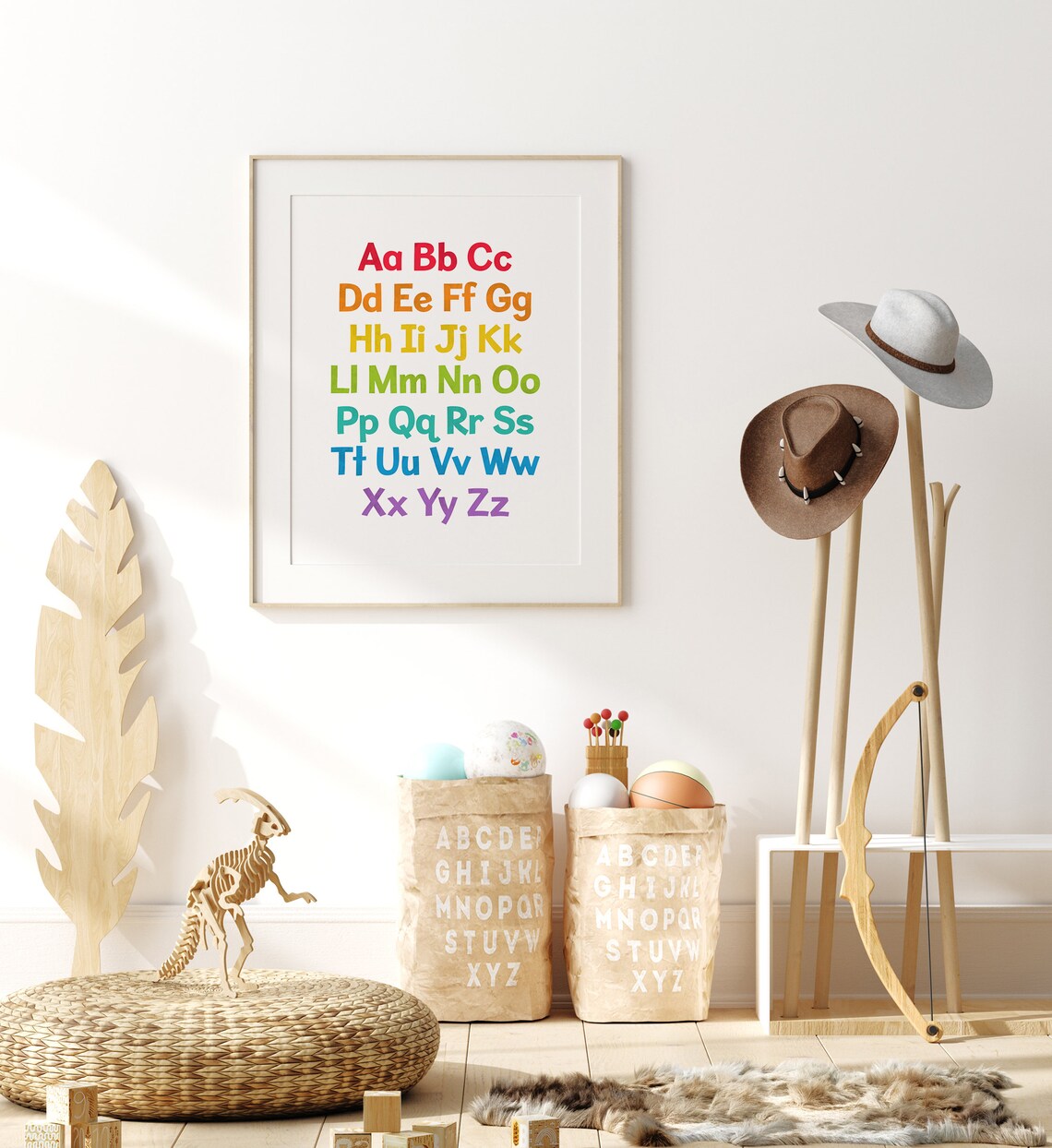 Rainbow Alphabet Nursery Art ABCs Poster - Image 2