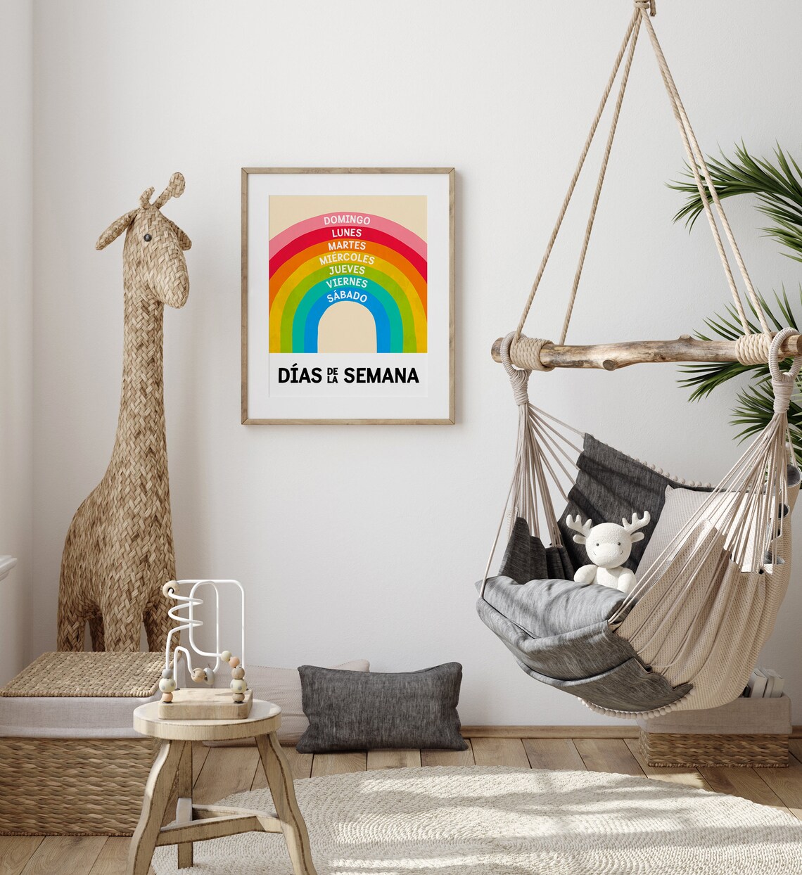 Dias De La Semana Spanish Days Of The Week Rainbow Kids Poster - Image 7