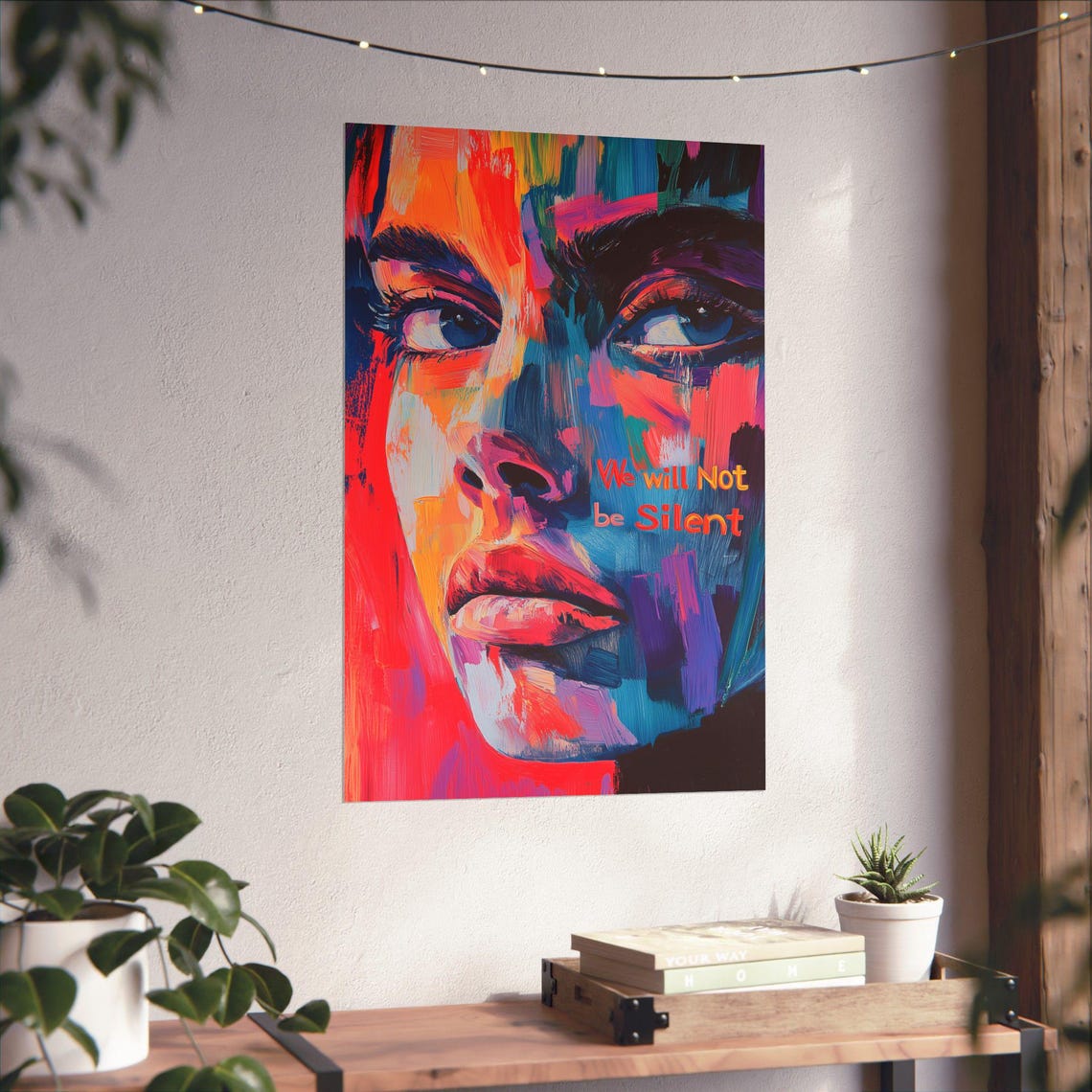 We Will Not Be Silent Colorful Abstract Face Protest Art Poster - Image 4