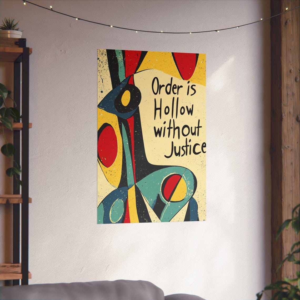 Order Is Hollow Without Justice Abstract Cubist Style Art Poster - Image 3