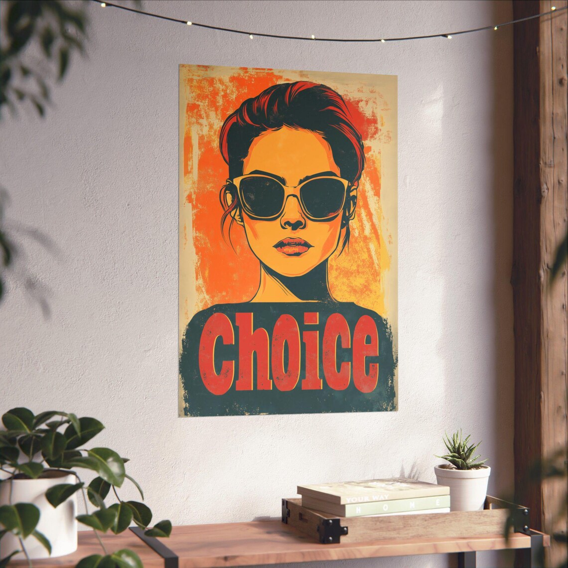 Choice Retro Pop Art Woman Sunglasses Bold Feminist Protest Poster - Image 4
