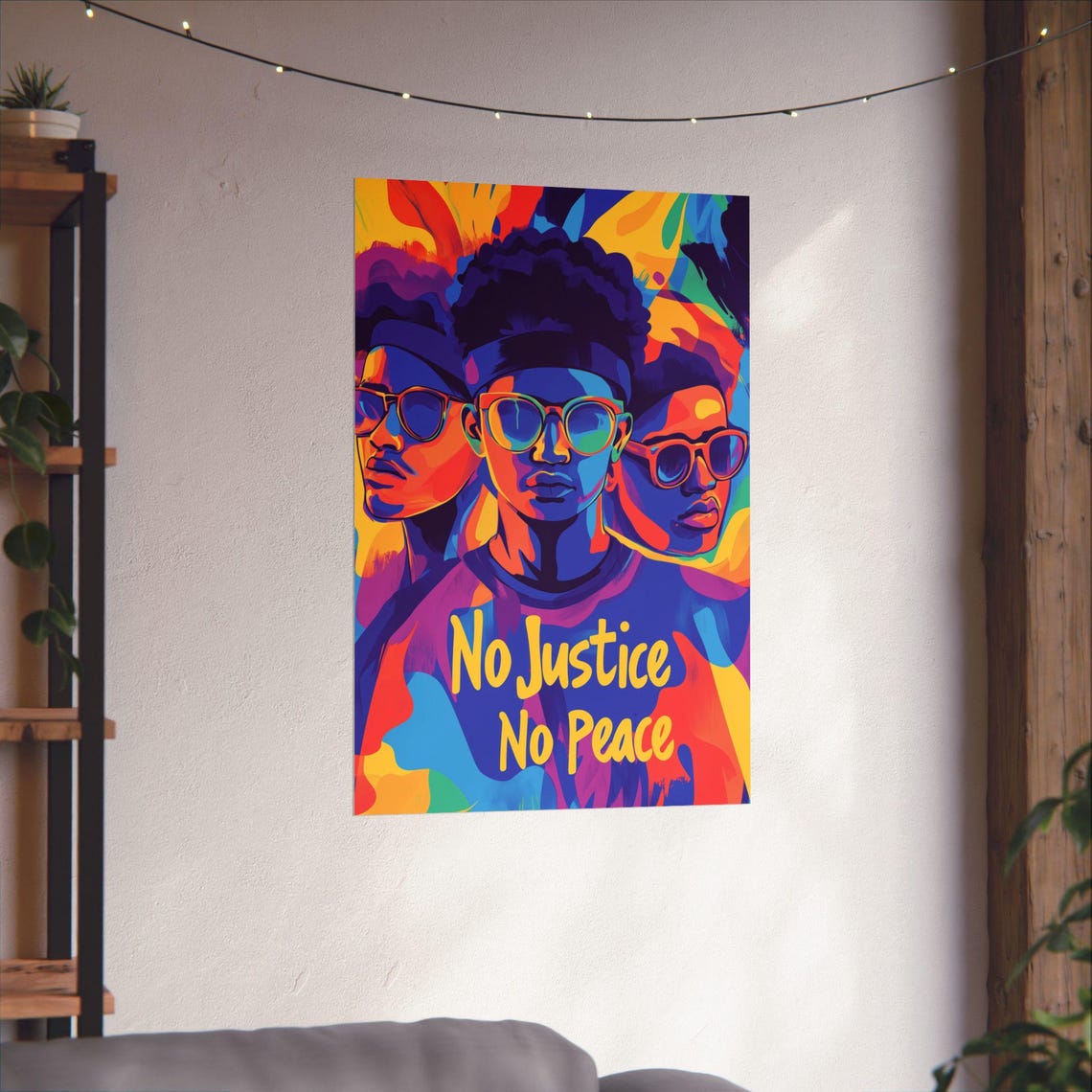 No Justice No Peace Poster Wall Art Social Justice Protest Poster Bold Statement For Home Office Or Dorm Decor - Image 3