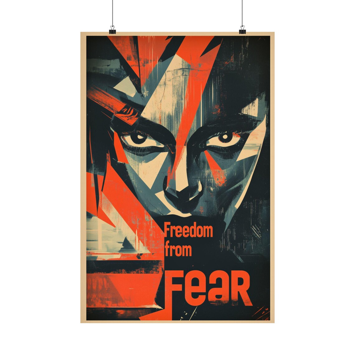 Freedom From Fear Poster, Classic FDR Four Freedoms