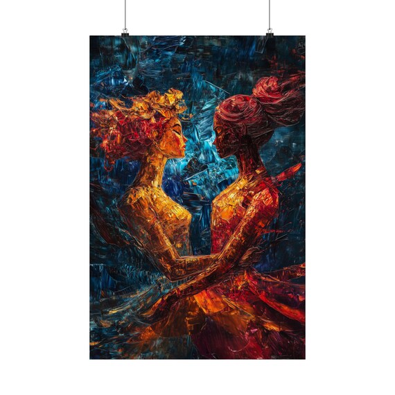Dancing Love Is Love Poster, Vivid Impressionist Art