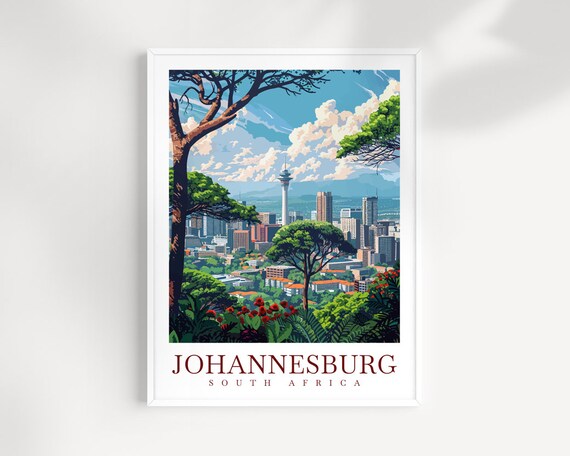 Johannesburg Travel Print Wall Art South Africa Wall Hanging Johannesburg Home Dcor Gift Art Lovers Johannesburg Art Print Johannesburg Art
