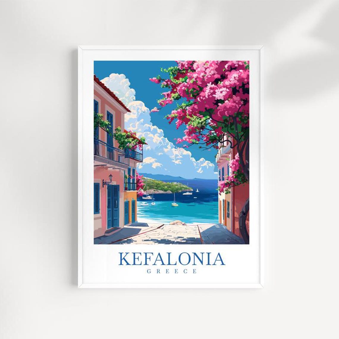 Kefalonia Art Travel Print Wall Art Greece Poster Wall Hanging Home Decoration Kefalonia Gift Art Lovers Wall Art Print Kefalonia Greece