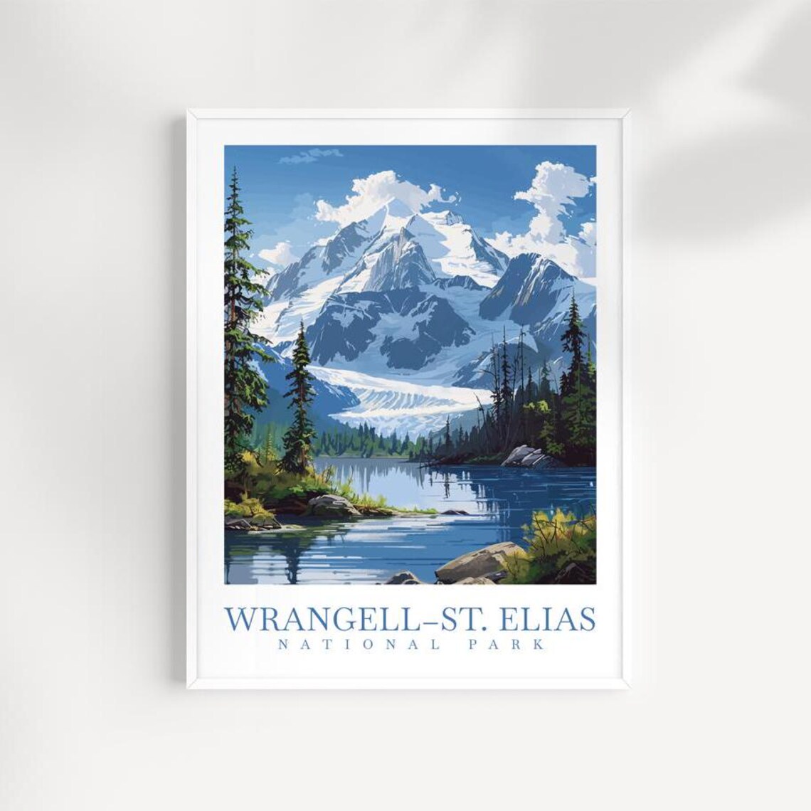 Wrangell St Elias National Park Snow Peaks And Glacier Lake Poster