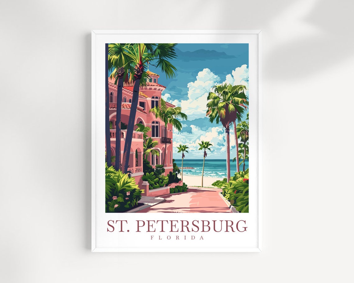 St Petersburg Travel Print Wall Art St Petersburg Wall Hanging Home Dcor St Petersburg Gift Art Lovers Florida Art Gift St Petersburg