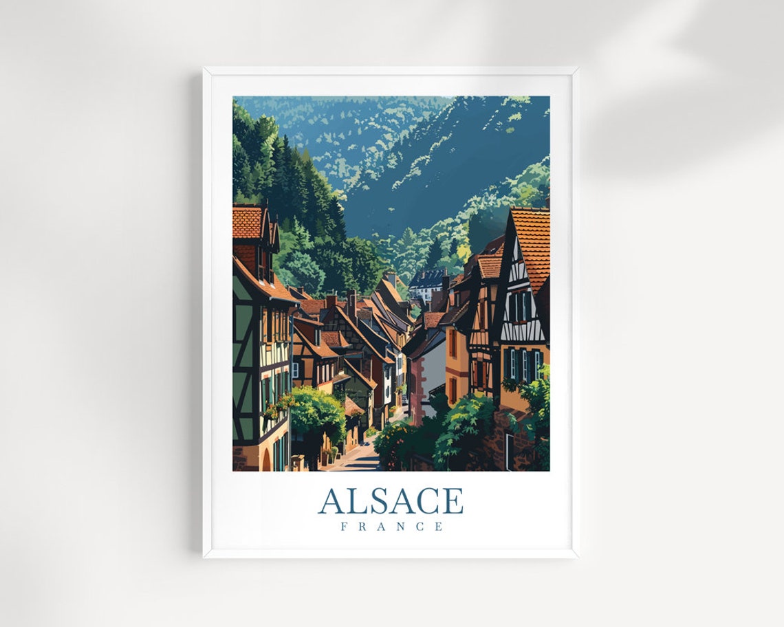 Alsace Travel Print France Poster Alsace Decor Cityscape Art Print Alsace Wall Art For Travel Enthusiast Gift Alsace France Poster Decor