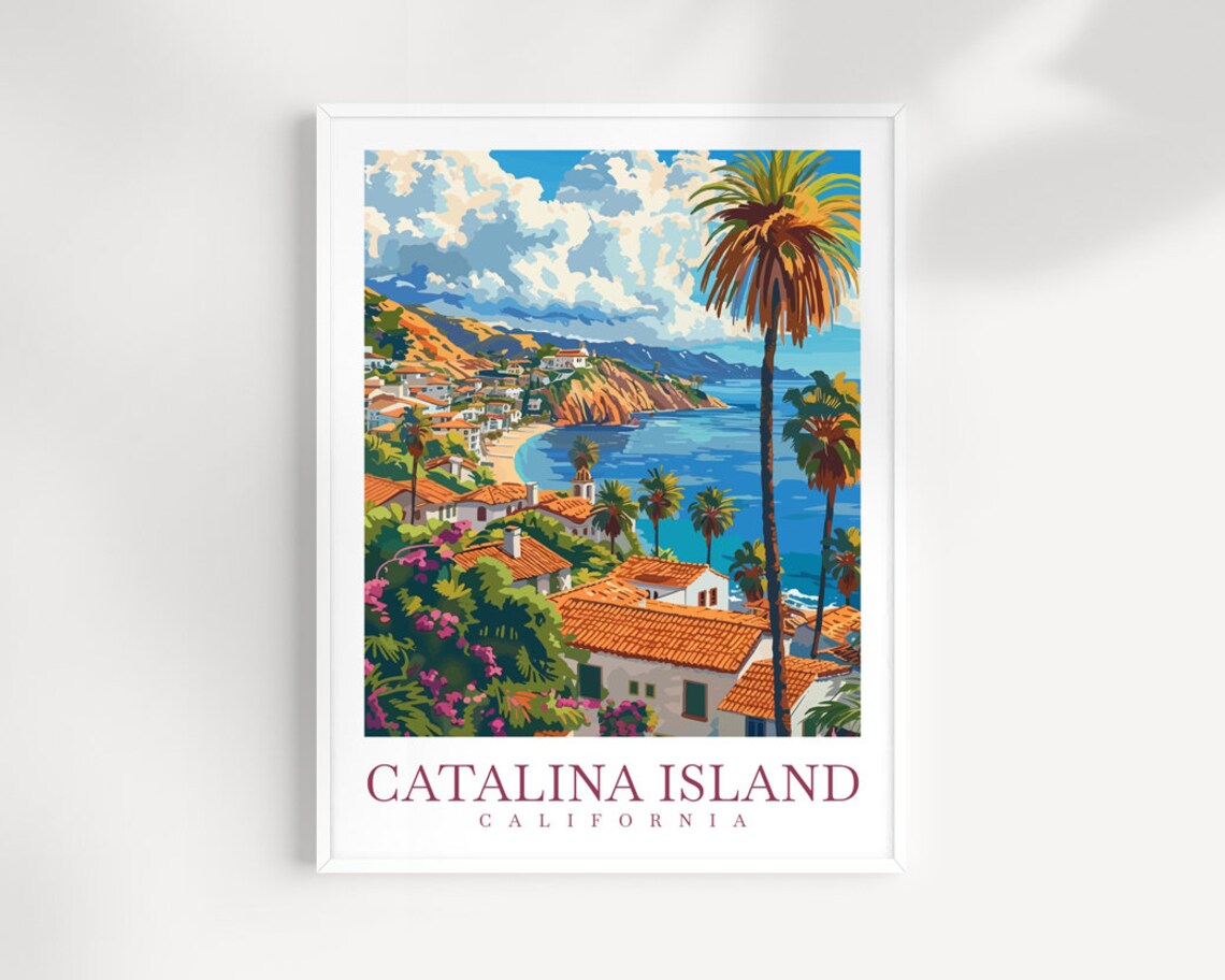 Catalina Island Travel Print Wall Art Catalina Island Wall Hanging Home Dcor Catalina Island Gift Art Lovers California Art Lover Gift