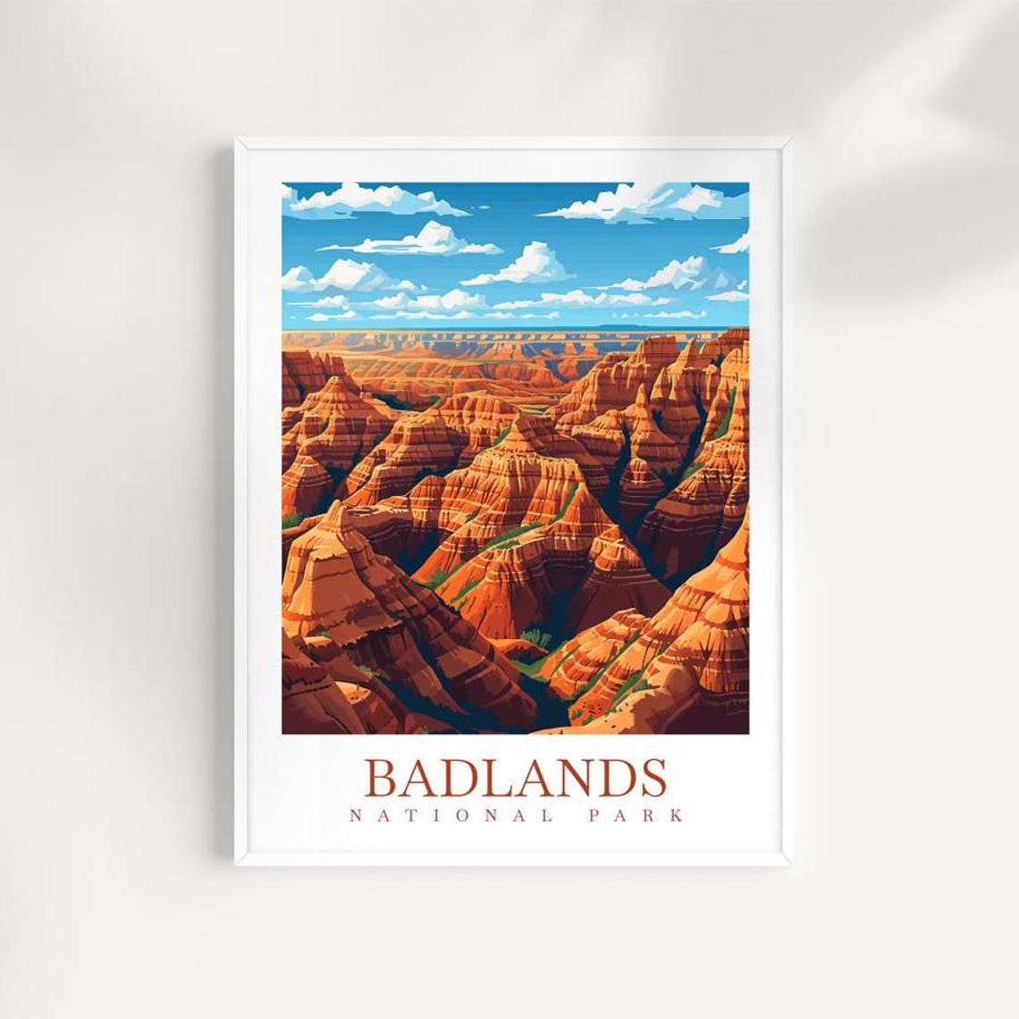 Badlands National Park Panoramic Eroded Buttes Landscape Poster