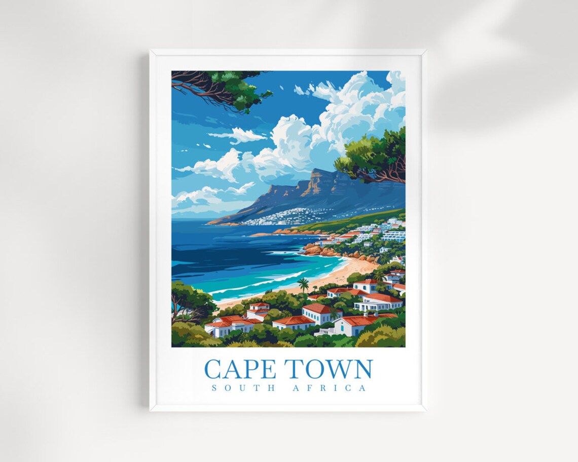Cape Town Travel Print Wall Art South Africa Wall Hanging Home Dcor Cape Town Gift Art Lovers South Africa Art Print Cape Town Art