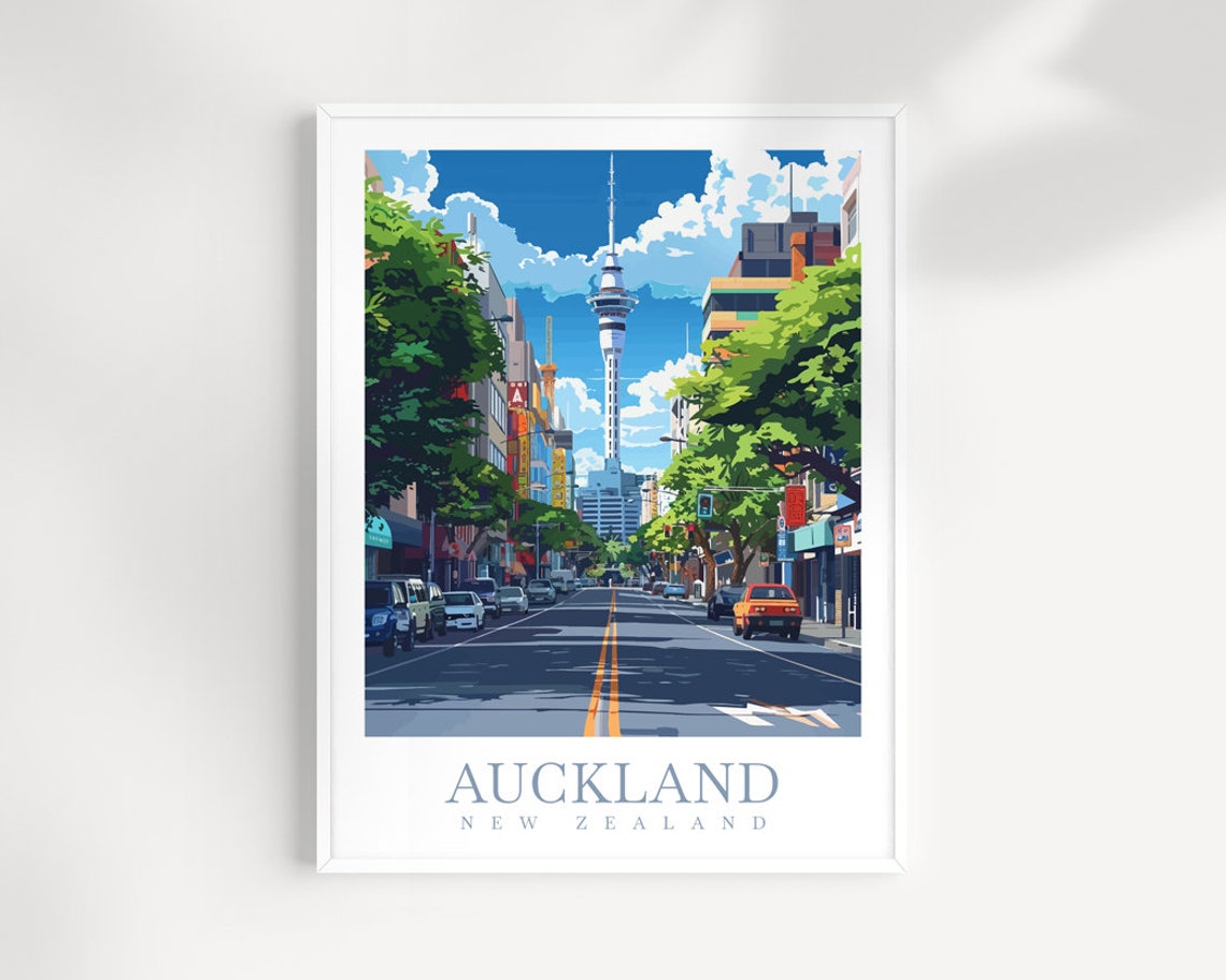 Auckland Travel Print Wall Art New Zealand Wall Hanging Home Dcor Auckland Gift Art Lovers New Zealand Art Lover Gift Auckland Wall Art