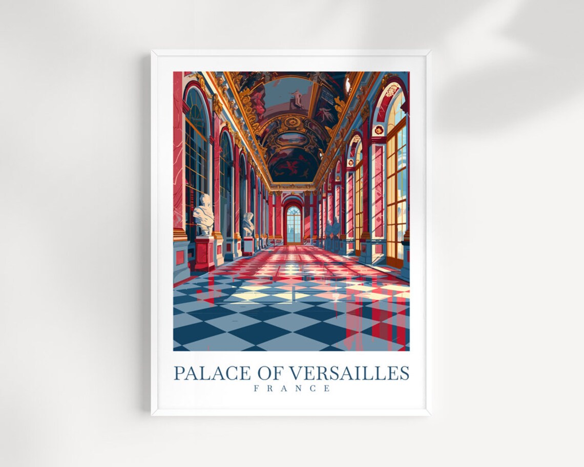 Palace of Versailles France Grand Hall of Mirrors Interior Poster