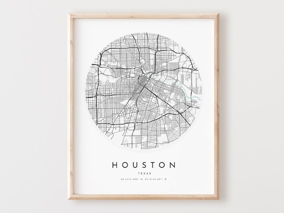 Houston Map Print Texas City Street Art Poster