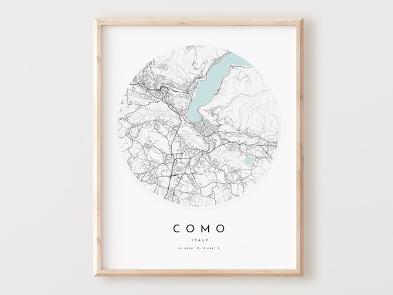 Como Italy Map Print Minimalist City Wall Art