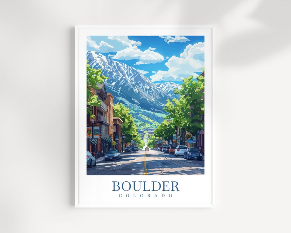 Boulder Travel Poster, Colorado City Wall Art