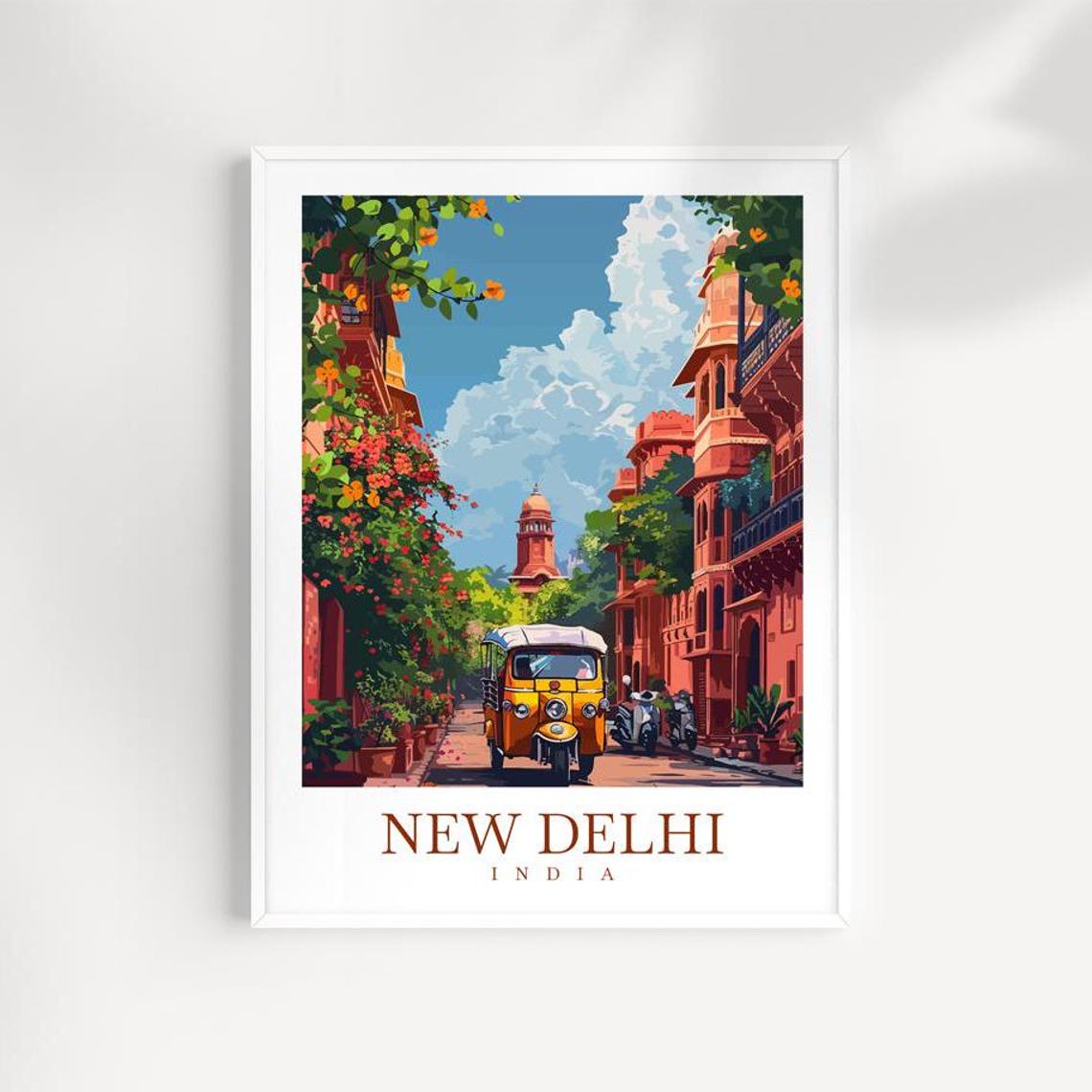 New Delhi Travel Print India Poster Wall Art Home Decoration New Delhi Gift Art Lovers Wall Art Print New Delhi India Travel Print